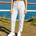 thumbnail image 4 of KIHOUT Womens Multi Pocket Cargo Pants High Waisted Straight Leg Solid Color Casual Hiking Pants with Flap Pockets Outdoor Trouser Slim Fit, 4 of 7