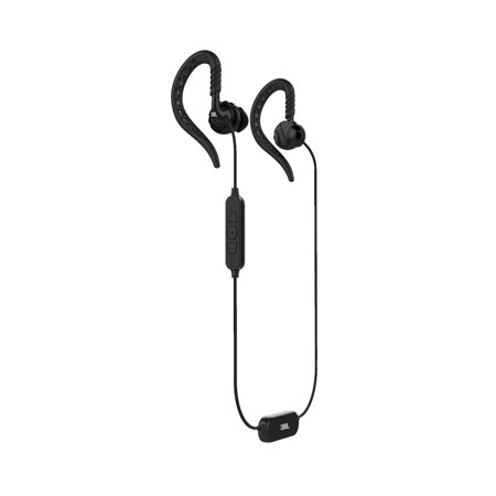 JBLB Focus 500 Outdoor Activity Style Sports Soft Loop Hanger Vertical In-Ear Earbuds Bluetooth Wireless Earbud Headphones with Mic and Remote, Black (Open Box - Like