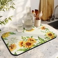 thumbnail image 3 of 2 Pack Washable Rubber Sunflower Cute Floral Dish Drying Mats for Kitchen Counter Home Large Coffee Bar Pad Accessories and Decor for Utensils Stemware (2pcs 19.5''x12''), 3 of 6