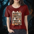 thumbnail image 2 of Godom Women Halloween Shirt Funny Graphic Tees Autumn Casual Round Neck Fall Short Sleeve Tops, 2 of 4