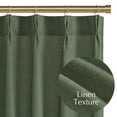 thumbnail image 2 of NICETOWN Olive Green Kitchen Curtains 36 Inches Long, Rustic Pinch Pleated Light Filtering Linen Cafe Curtains for Bedroom Farmhouse Decor, 26"x36", 2 Panels, 2 of 7