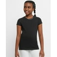 thumbnail image 2 of Hanes Essentials Girls' Cotton T-Shirt, 2-Pack Black XL, 2 of 5