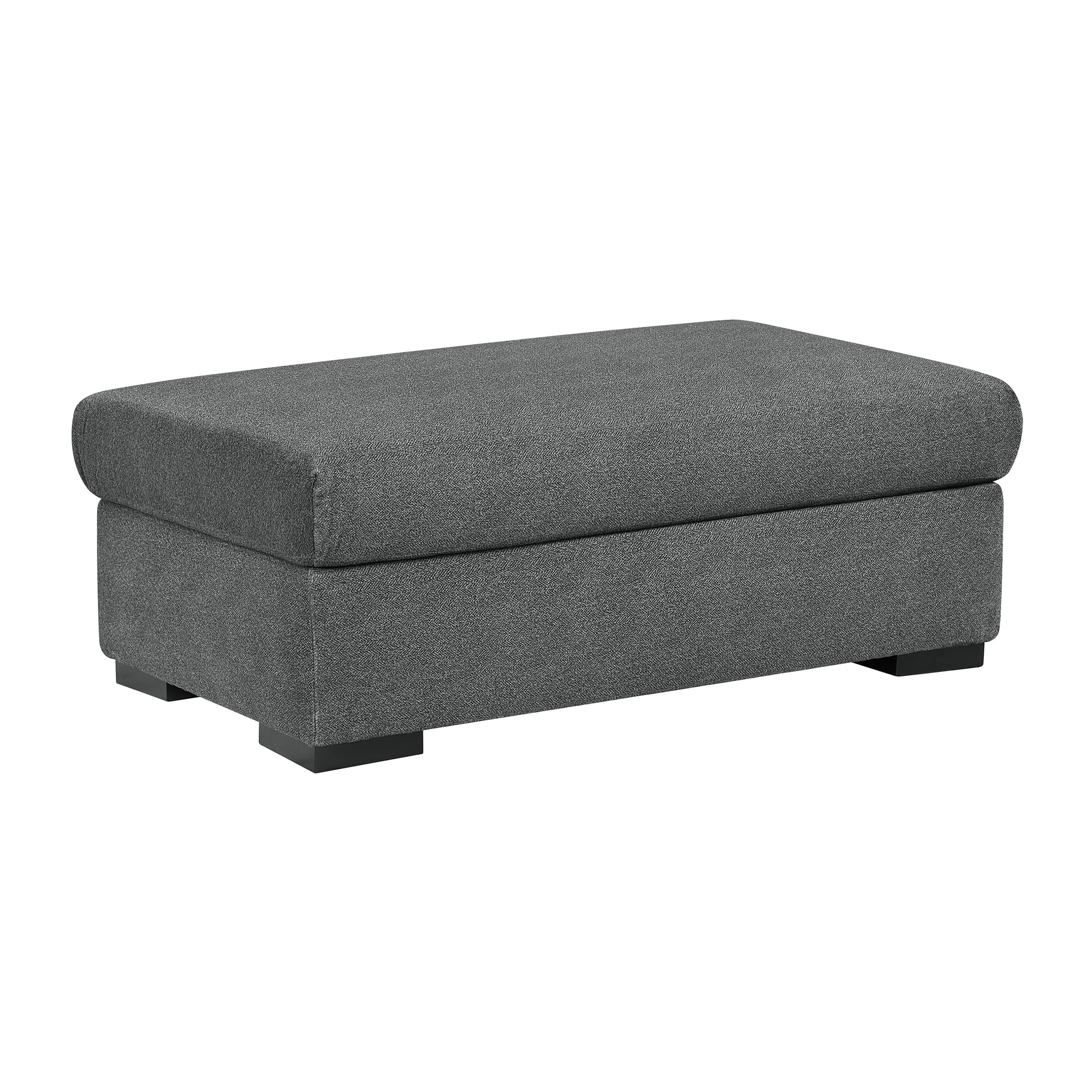 OakvillePark Avalisse Textured Microfiber Ottoman, Dark Gray