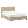thumbnail image 6 of Weston Home Sophia Linen Tufted Queen Platform Bed, Beige, 6 of 10