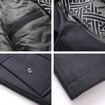thumbnail image 4 of Abrigo de mezcla de lana para hombre con bufanda desmontable o cuello interior, abrigo de botonadura sencilla, gabardina cálida de invierno, 4 of 5