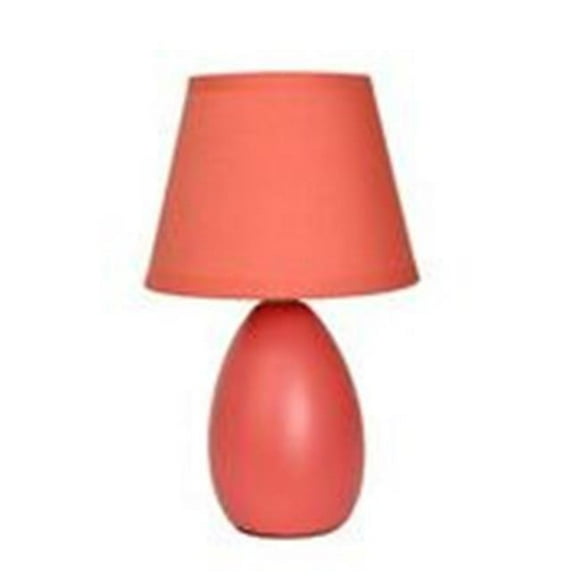 Small Oval Ceramic Table Lamp - Orange