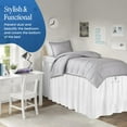 thumbnail image 2 of 46 Inch Drop Twin XL Dorm Bed Skirt White Ruffled Pattern Microfiber Made, 2 of 7