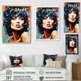 thumbnail image 4 of Designart "Rockstar Portrait Pop Art wall art" Modern Floater Framed Canvas Print, 4 of 7