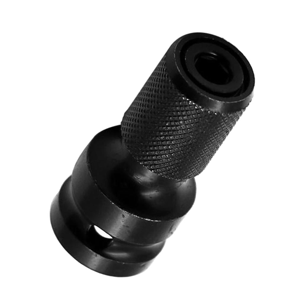 Hex Shank Socket Adapter Quick Release Chuck Converter Black 1/2 Square Drive to 1/4 for Ratchet Wrench Screwdriver Bit Holders