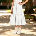 thumbnail image 2 of Girls Pleated Skirt, Girls Solid Color Pleated A Line Summer Dress, Casual Kids Outfit, Back To School Daily Dress For Girls Ages 3–13, 2 of 4