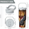 thumbnail image 5 of 1pc National flag 30oz Tumbler with Straw & Handle - Insulated Stainless Steel Cup | Holiday Gift for Man Women (Christmas, Valentine's, Birthday), 5 of 7
