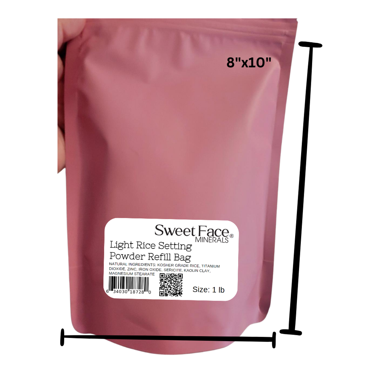 LIGHT RICE SETTING BULK POWDER (1 Pound Refill Pouch) Loose Mineral Makeup Use alone or add to Foundation to create an even more Matte Finish Absorbs Oil Leaves Face Smooth Makeup Lasts Longer