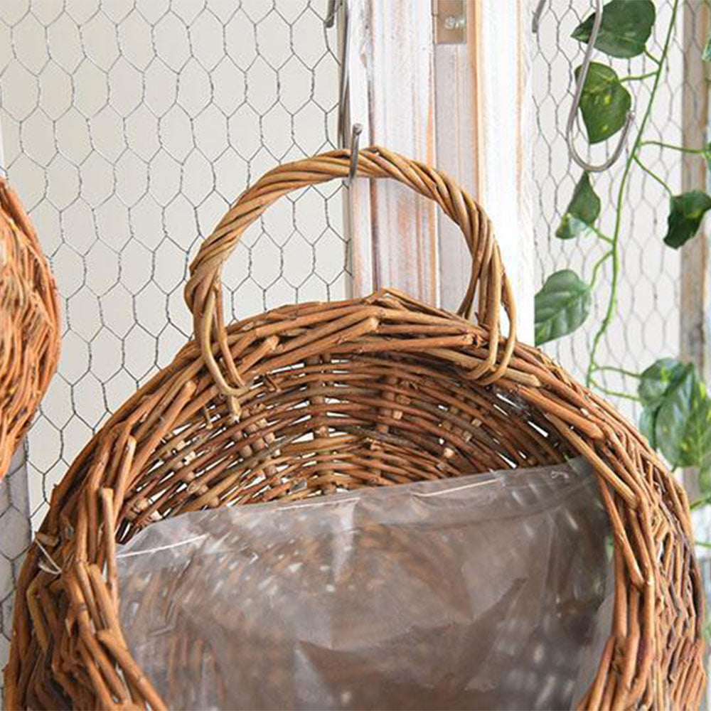 Wall Hanging Flowers Basket Bird Nest Wicker Gardening Home Coffee Wedding T0S5 