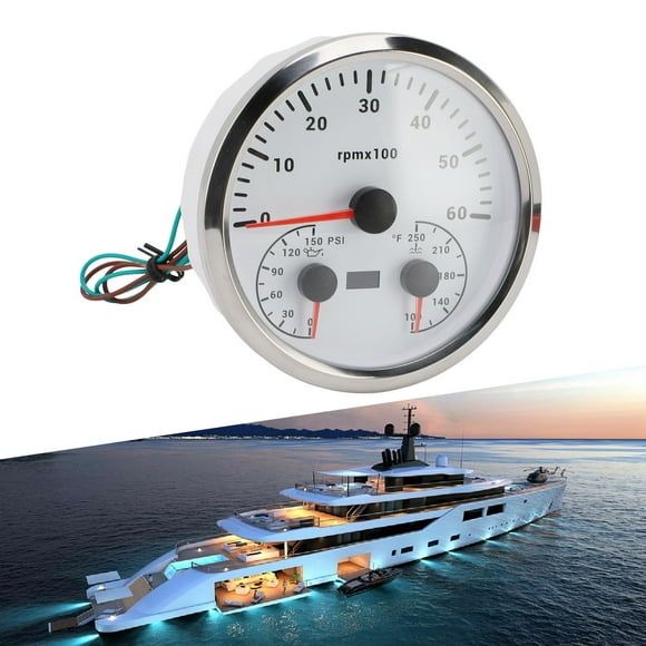 Tachymètre 110mm DC 9 à 32V 6000RPM 0 à 150PSI Jauge pour Camion Bateau RV