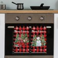 thumbnail image 5 of JOOCAR Christmas Red Black Buffalo Plaid Snowman Xmas Trees Polyester Kitchen Towels 16"x27.5", 5 of 5
