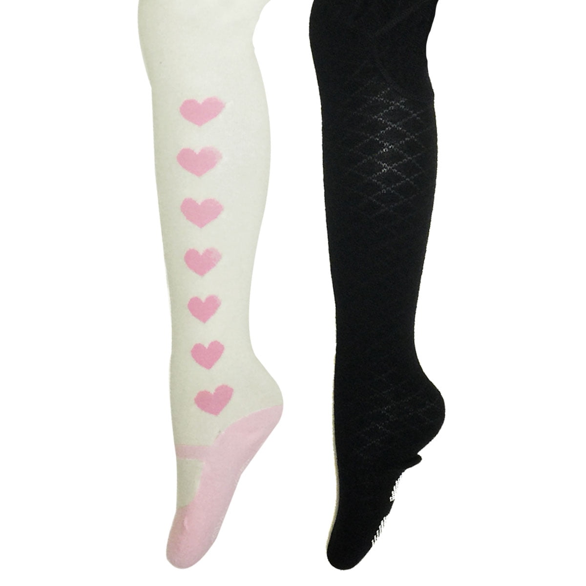 Wrapables® Warm NonSkid Tights for Toddlers (Set of 2), Mary Janes & Diamonds