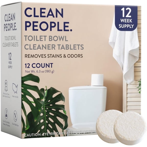Toilet Bowl Cleaner | Eco Friendly Toilet Bowl Cleaner Tablets for Removing Hard Water Stains, Rust, and Limescale Buildup (12 Count)