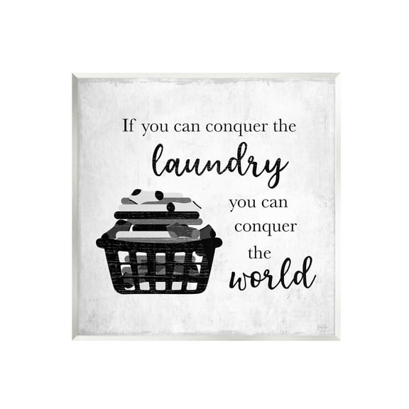 Stupell Industries Conquering Laundry & World Casual Home Phrase Graphic Art Unframed Art Print Wall Art, Design by Natalie Carpentieri
