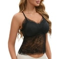 thumbnail image 4 of INSPIRE CHIC Women's Lace Mesh Back Open Adjustable Spaghetti Strap Fixed Cup Light and Breathable Camisole XL Black, 4 of 5