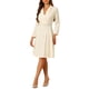 thumbnail image 1 of INSPIRE CHIC Vestido de Trabajo para Mujeres 2023 Elegante Vestido Midi con Cuello en V, Cinturón, Plisado y Botones Color Albaricoque XS, 1 of 6