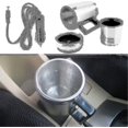 thumbnail image 4 of Hervidor eléctrico 350ml + 150ml taza calefactora eléctrica de acero inoxidable para coche taza para beber de 12v regalo de viaje, 4 of 5