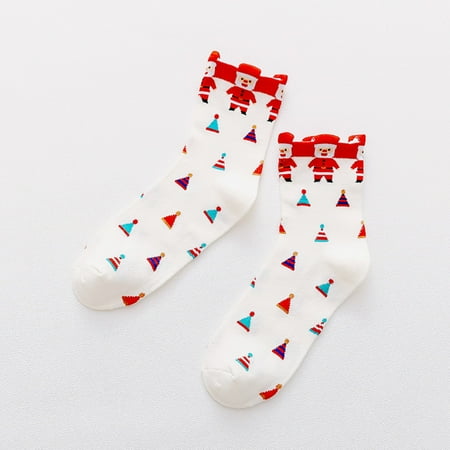 

3 Pairs Socks for Women Printed Fun Colorful Festive Crew Knee Cozy Socks Women Fancy Christmas Holiday Design Soft Womens Socks