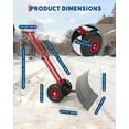 thumbnail image 2 of COZONY Pelle à Neige Robuste avec Roues, Lame en Métal 29 Pouces L x 16 Pouces H, Manche à Angle et Hauteur Réglables, Pousse-Neige à Roues pour Entrée, Trottoir, Cour, Plaque de Pelle Noire + Poteau Rouge + Rebord Rouge, 2 of 6