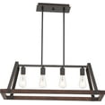 thumbnail image 2 of 60/6884 Nuvo Lighting Outrigger-4 Light Kitchen Pendant-11 Inches Wide by 10.75 Inches High-Brushed Nickel/Nutmeg Wood Finish, 2 of 7