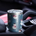 thumbnail image 4 of 30oz Blue Christmas Snowman Pattern Tumblers Stainless Steel Tumbler with Lid and Straw,Vacuum Insulated Double Wall Travel Tumbler Cups Mug with Cleaning Brush for Coffee,Tea, 4 of 7