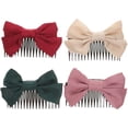 thumbnail image 1 of 4 Pcs Peignes à Cheveux Nœuds en Ruban Pinces à Cheveux Accessoires pour Femmes Filles Épingles à Cheveux, 1 of 8