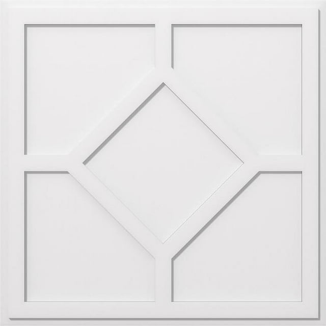 Ekena Millwork CMP38EY 38 in. OD x 13.25 in. Square Embry Architectural Grade PVC Contemporary Ceiling Medallion