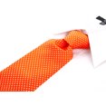 thumbnail image 5 of Scott Allan Orange Tie for Men  | Standard Size Necktie 3.3" at Point | Orange & White Diamond Tie's, 5 of 6