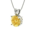 thumbnail image 2 of Clara Pucci 14K White Solid Hypoallergenic Gold 2Ct Natural Citrine Round Brilliant Cut Solitaire Designer Necklace Pendant For November, 2 of 6