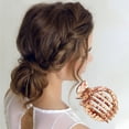 thumbnail image 3 of Unique Bargains 1 Pc Fashion Round Hollow Hair Clips Hairdo Clip Light Brown, 3 of 5