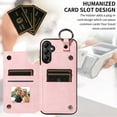 thumbnail image 5 of Nalacover for Samsung Galaxy A24 4G Wallet Case with Card Slots & Metal Finger Ring, Durable PU Leather Back Double Magnetic Botton Flip Kickstand Purse Shockproof Phone Case,Rosegold, 5 of 10