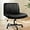 Black, variant on Criss Cross Chair, PU Leather Vanity Chair with Wheels, Armless Cross Legged Home Office Chair, Wide Seat Swivel Criss Cross Desk Chair, Height Adjustable Vanity Chair with Back, Black