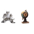 thumbnail image 1 of Figuras,Figuras de animales artificiales,artesanías,decoración del hogar,Estatua moderna en miniatura para dormitorio,Figura de escritorio,Reloj de mesa con forma de globo terráqueo para, 1 of 8