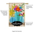 thumbnail image 3 of Evergreen Flag, Blue Glass Floral Welcome House Linen Flag, 44'' x 0.69'' inches, 3 of 5