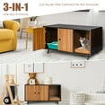 thumbnail image 3 of Costway Cat Litter Box Enclosure Cat Washroom Hidden Litter Box Enclosure Coffee, 3 of 10