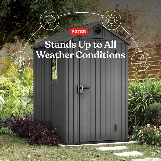 Keter Darwin Maintenance-Free Composite Outdoor Storage Shed, 81