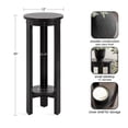 thumbnail image 5 of Kate and Laurel Foxford Modern Tiered Round Drink Table, 12 x 12 x 30, Black, Transitional Two-Tier Circle Plant Stand for Use as Living Room Pedestal Table or Small Bedroom Nightstand, 5 of 9