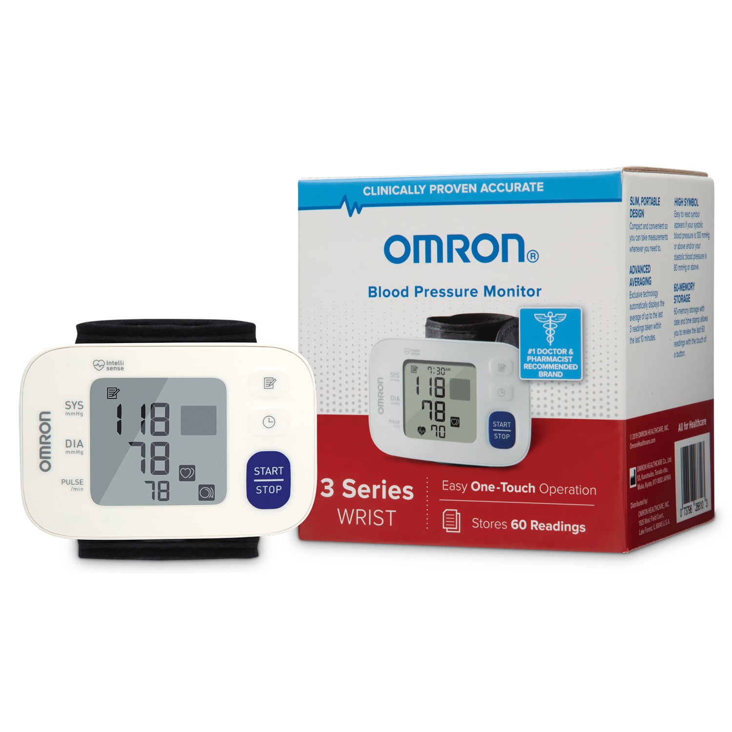 Omron3 Series Automatic Blood Pressure Monitor - Reusable, Digital Display