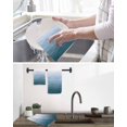 thumbnail image 5 of Blue Coastal Wave Kitchen Dish Towels for Drying Dishes Set of 2, Summer Ocean Nautical Beach Ombre Waffle Weave Microfiber Hand Tea Bathroom Towels Quick Dry & Absorbent Towel 12x12, 5 of 7