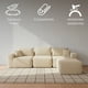 thumbnail image 3 of Ilios Innova | Sala Modular Catania de 4 Piezas, Relleno de Espuma, Tela Chenille Acanalada Beige, Diseño Minimalista Configurable con Taburete, 3 of 9