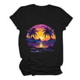 thumbnail image 4 of Teissuly Women's Fashion Crewneck Printed Short Sleeve T-shirt Casual Loose Shirt Tops, 4 of 7