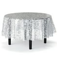 thumbnail image 4 of Exquisite 12 Premium White Lace Design Plastic 84" Round Party Tablecloths Waterproof, 4 of 7