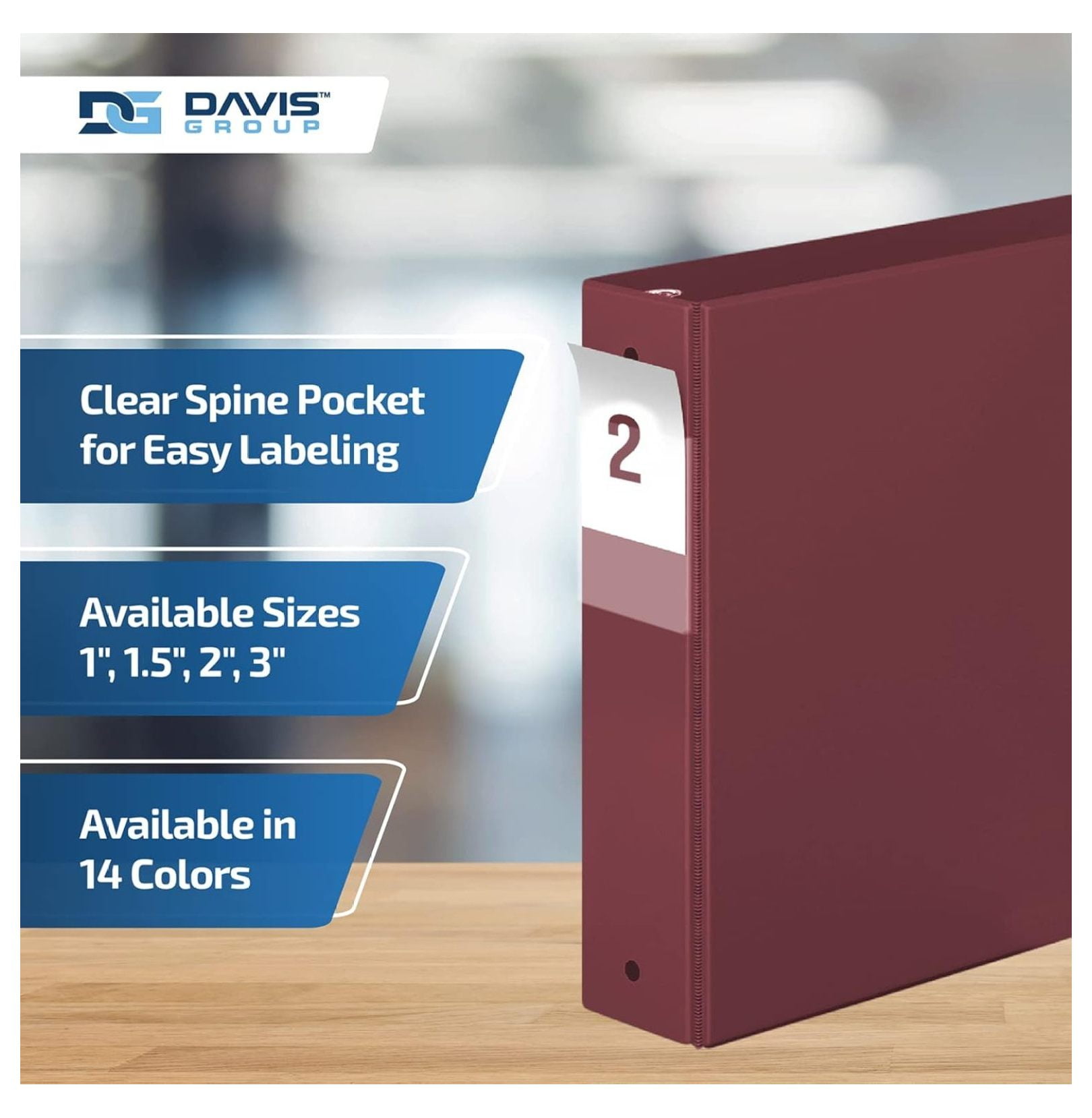 Premium Economy 6-Pack 3-Ring Binders for School or Office, D-Ring Binders, 2 Inch, Burgundy