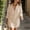 Beige, variant on Womens Button Down Shirt Dresses Long Sleeve Collared V Neck Striped Dress Summer Side Split Casual Mini Dress