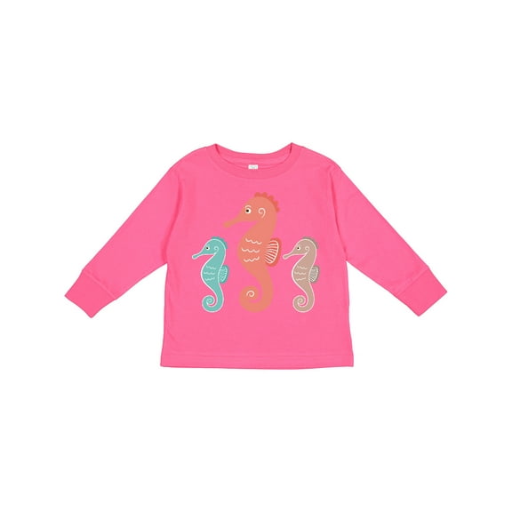 Inktastic Seahorse Ocean Sea Creatures Boys or Girls Long Sleeve Toddler T-Shirt