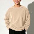 thumbnail image 2 of Timegard Boys Clothes Fall Crew Neck Sweatshirts Corduroy Kids Drop Shoulder Long Sleeve Oversized Pullover Tops, 2 of 8